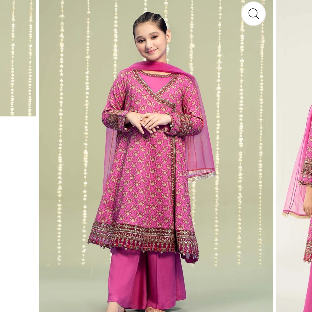Maria B 3 Piece Printed Linen Suit  Embroidered Traditional Outfit